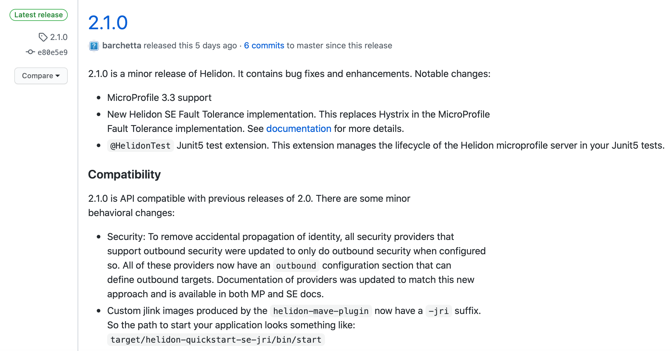 Helidon 2.1.0 发布，Oracle 微服务框架